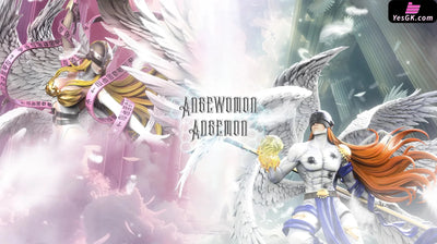 Digimon First Generation Riding Posture #6 #7 Angemon & Takeru and Angewomon & Kari pop GK Statue - DMX Studio