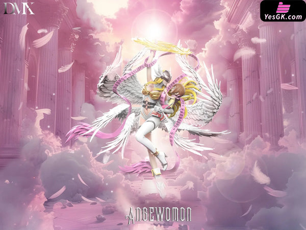 Digimon First Generation Riding Posture #6 #7 Angemon & Takeru and Angewomon & Kari pop GK Statue - DMX Studio