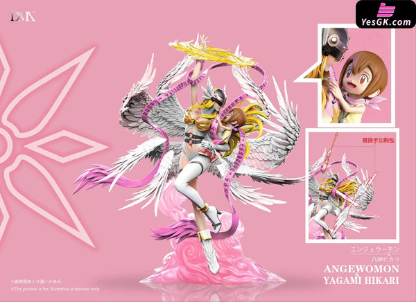 Digimon First Generation Riding Posture #6 #7 Angemon & Takeru and Angewomon & Kari pop GK Statue - DMX Studio
