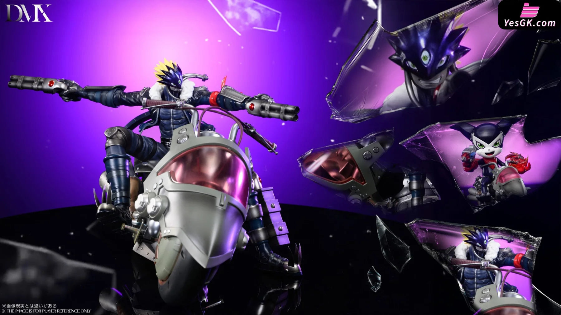 Digimon Motorcycle Beelzebumon & Motorcycle Impmon GK Statue Digimon Motorcycle Beelzebumon & Motorcycle Impmon GK Statue