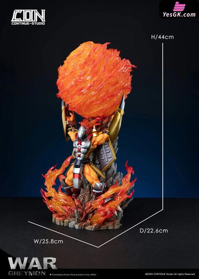 Digimon Scene Series #1 Battle Greymon Gaia Energy Cannon GK Statue - CONTINUE Studio [Pre-Order] Digimon