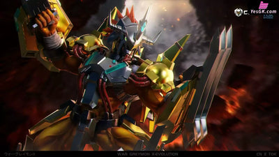 Digimon War Greymon & Antibody 1/12 GK Statue - Crazy Nest Studio & TOK Studio [Pre-Order] Digimon