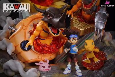 Digimon War Greymon Evolution Set Resin Statue - Kawaii Studio [In-Stock]