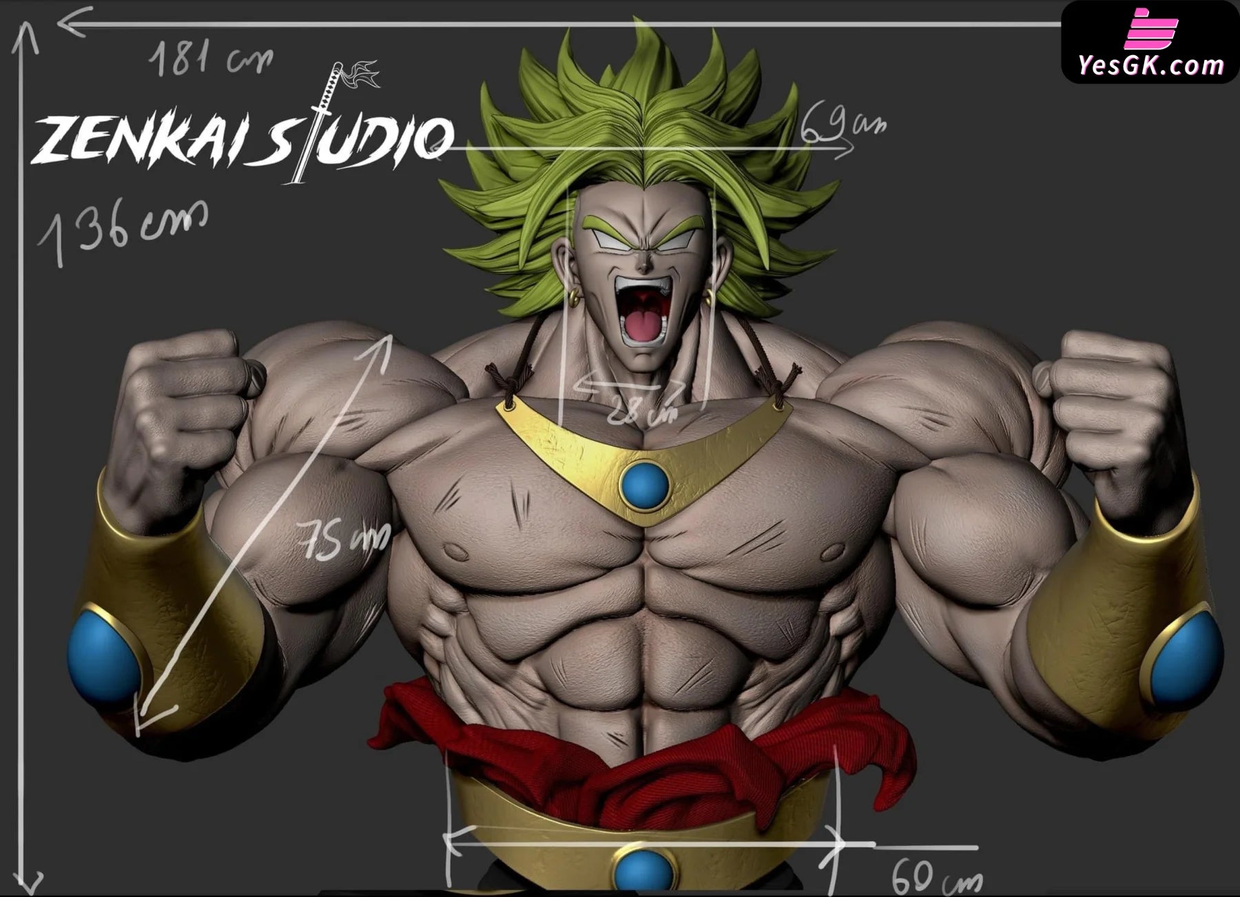 Zenkai Studio 1/1 Dragon Ball Broly Statue w/ LED