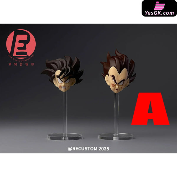 Dragon Ball Son Goku & Vegeta Beaten Double Head Sculpture Set Accessories - Recustom Studio [Pre-Order] Deposit / A