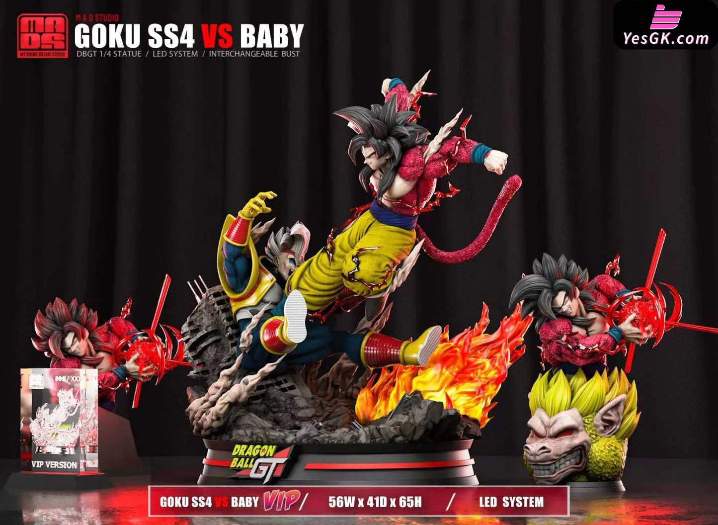 Dragon Ball Super Saiyan 4 Son Goku Vs Baby Statue - Mad Studio [Pre-Order] Deposit / Vip Version