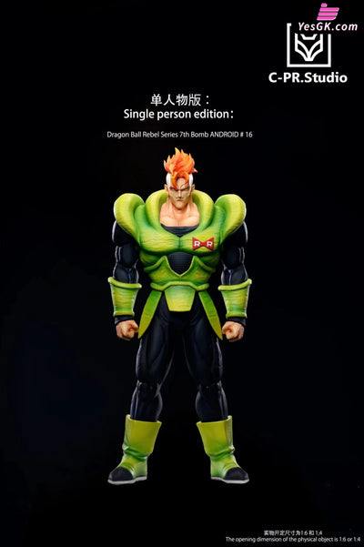 Dragon Ball Villain #7 Android #16 Statue - Cpr Studio [Pre-Order] Deposit / 1/4 Scale Single