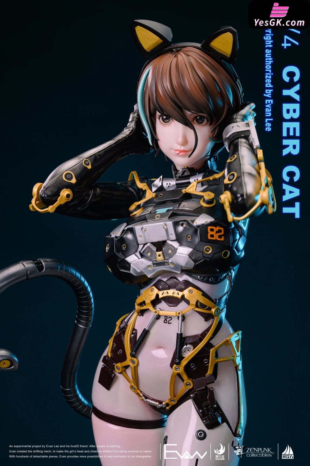 Evan Lee Cyber Cat Resin Statue - Wingtoys Studio [Pre-Order]