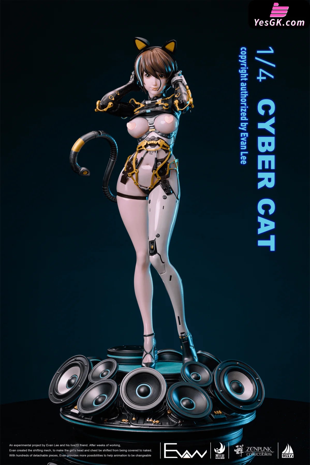 Evan Lee Cyber Cat Resin Statue - Wingtoys Studio [Pre-Order]