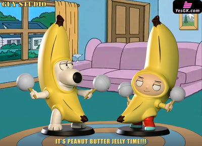 Family Guy Stewie Griffin & Brian Griffin Banana Dance Trendy Toy Figure Statue - GUY Studio [Pre-Order] Deposit
