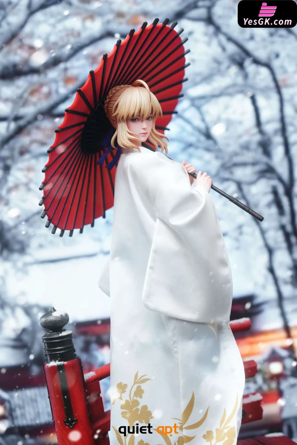 Fate White Kimono Saber Artoria Pendragon 1/4 Statue - QuietArt Studio [In-Stock] - Fate