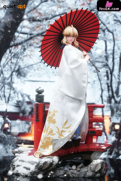 Fate White Kimono Saber Artoria Pendragon 1/4 Statue - QuietArt Studio [In-Stock] - Fate