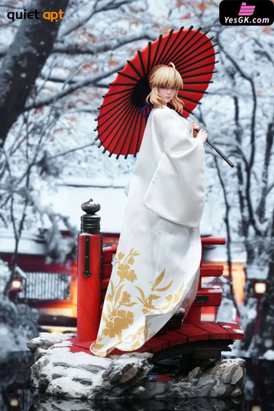Fate White Kimono Saber Artoria Pendragon 1/4 Statue - QuietArt Studio [In-Stock] - Fate