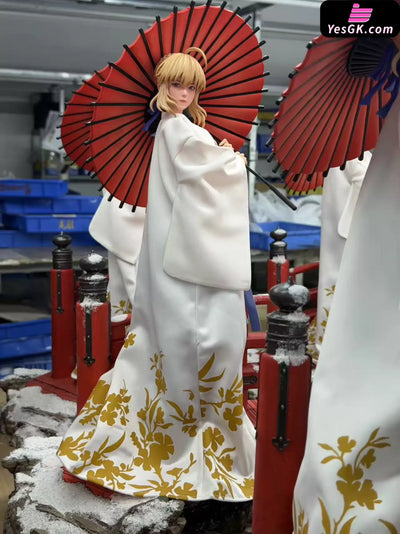 Fate White Kimono Saber Artoria Pendragon 1/4 Statue - QuietArt Studio [In-Stock] - Fate
