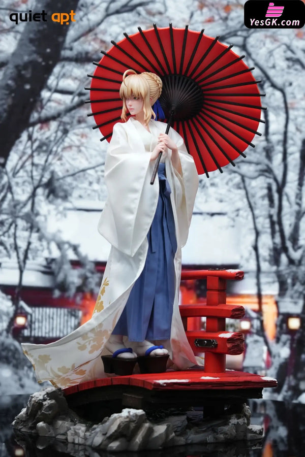 Fate White Kimono Saber Artoria Pendragon 1/4 Statue - QuietArt Studio [In-Stock] - Fate