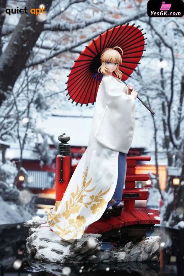 Fate White Kimono Saber Artoria Pendragon 1/4 Statue - QuietArt Studio [In-Stock] - Fate