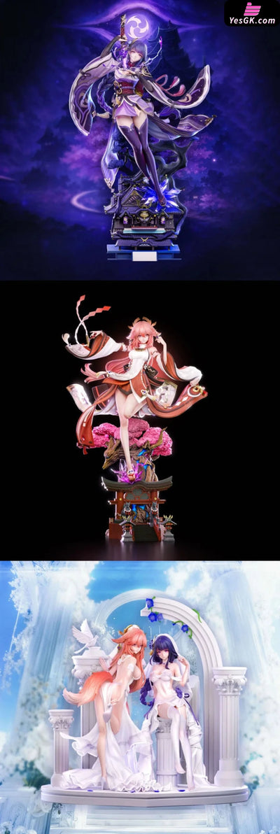 Genshin Impact Raiden Shogun x Yae Miko 1/6 GK Statue - Hakimi Studio [Pre-Order] Deposit / A Regular Edition + B