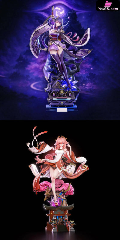 Genshin Impact Raiden Shogun x Yae Miko 1/6 GK Statue - Hakimi Studio [Pre-Order] Deposit / A: Regular Edition / Set
