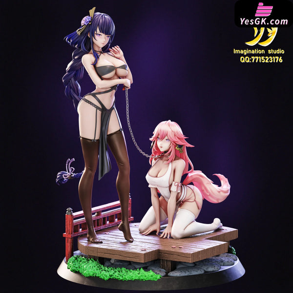 Genshin Impact Raiden Shogun & Yae Miko 1/6 GK Statue - Imagination Studio [In-Stock] - Full Payment / SM Version