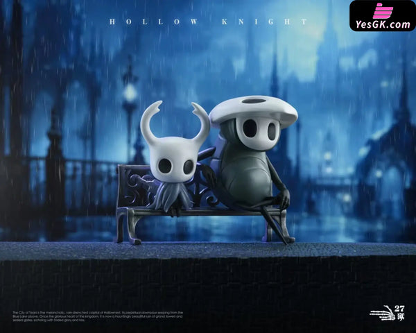 Hollow Knight The Knight & Quirrel in Quiet Rain Statue - 27abyss Studio