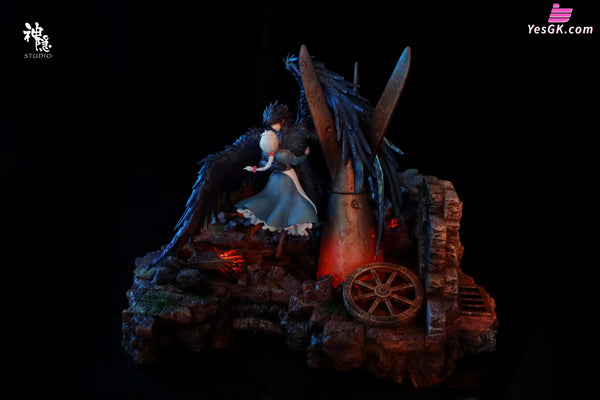 Howl’s Moving Castle Silhouette Moments Series Howl & Sophie Embrace Amidst the Flames GK Statue - Shen Yin Studio
