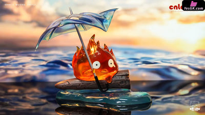 Howl’s Moving Castle Calcifer Holding Umbrella in the Rain GK Statue - MMLAND Studio [Pre-Order] Miyazaki Anime
