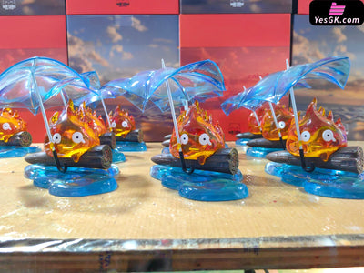 Howl’s Moving Castle Calcifer Holding Umbrella in the Rain GK Statue - MMLAND Studio [In-Stock] Miyazaki Anime