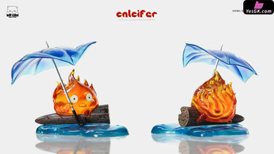Howl’s Moving Castle Calcifer Holding Umbrella in the Rain GK Statue - MMLAND Studio [Pre-Order] Miyazaki Anime