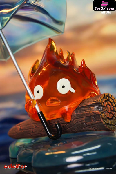 Howl’s Moving Castle Calcifer Holding Umbrella in the Rain GK Statue - MMLAND Studio [Pre-Order] Miyazaki Anime