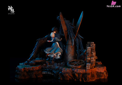 Howl’s Moving Castle Silhouette Moments Series Howl & Sophie Embrace Amidst the Flames GK Statue - Shen Yin Studio