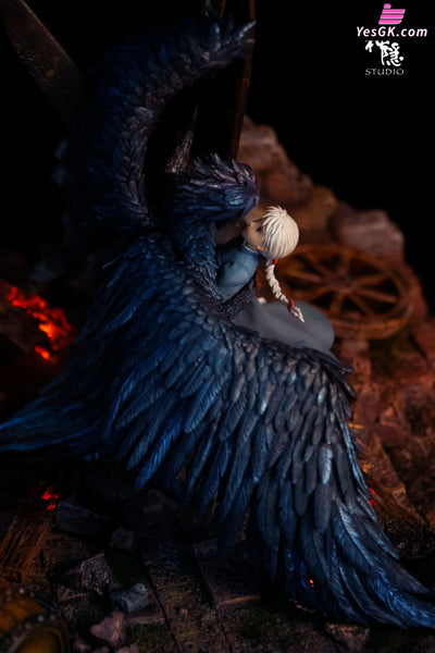 Howl’s Moving Castle Silhouette Moments Series Howl & Sophie Embrace Amidst the Flames GK Statue - Shen Yin Studio