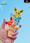 Ice Cream Series Jolteon Flareon And Vaporeon Resin Statue - Dm Studio [In Stock]