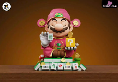 Jumpman Mahjong God Plumber Mario Lucky ornament 1/6 GK Statue - Wan Bei Studio [Pre-Order] - Deposit / Pink Color