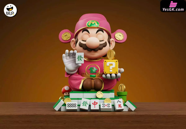 Jumpman Mahjong God Plumber Mario Lucky ornament 1/6 GK Statue - Wan Bei Studio [Pre-Order] - Deposit / Pink Color