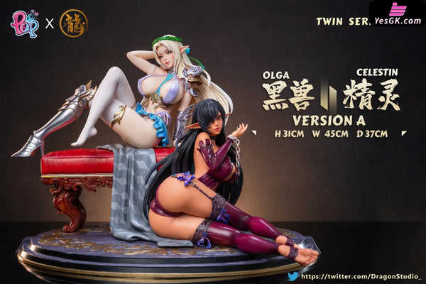 Kuroinu Twin Series 002 Kuroinu & Elf GK Statue - Dragon Studio & POP Studio [Pre-Order Closed] Others