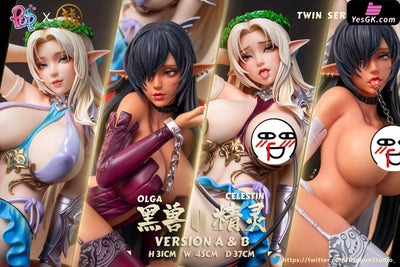 Kuroinu Twin Series 002 Kuroinu & Elf GK Statue - Dragon Studio & POP Studio [Pre-Order Closed] Others