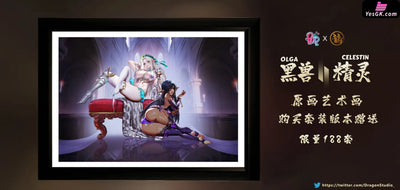 Kuroinu Twin Series 002 Kuroinu & Elf GK Statue - Dragon Studio & POP Studio [Pre-Order Closed] Others