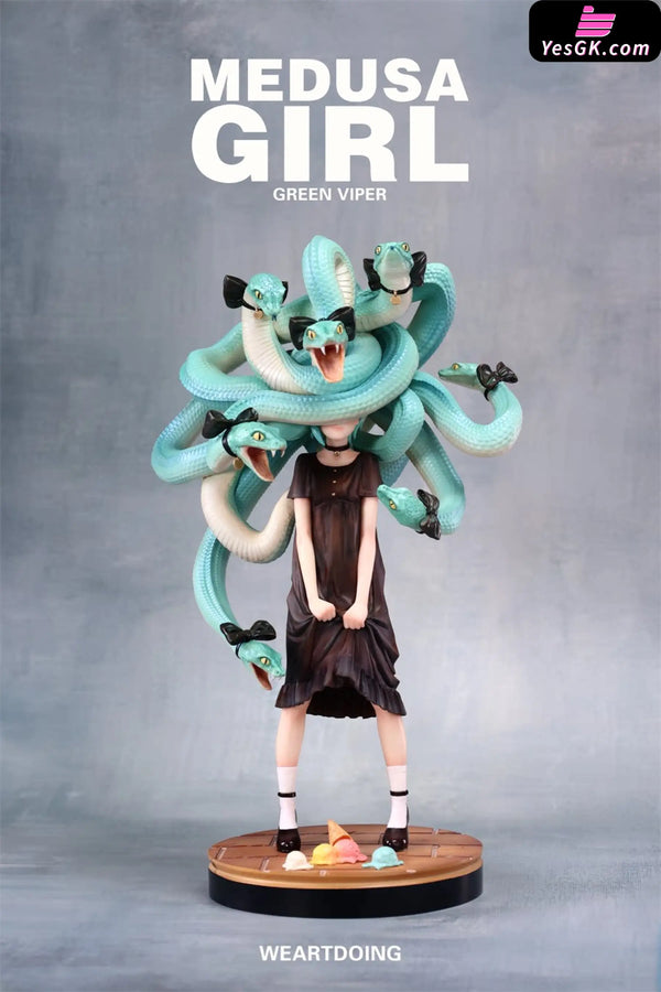 Medusa Girl: Green Viper & Crimson Viper Statue - WeArtDoing Studio