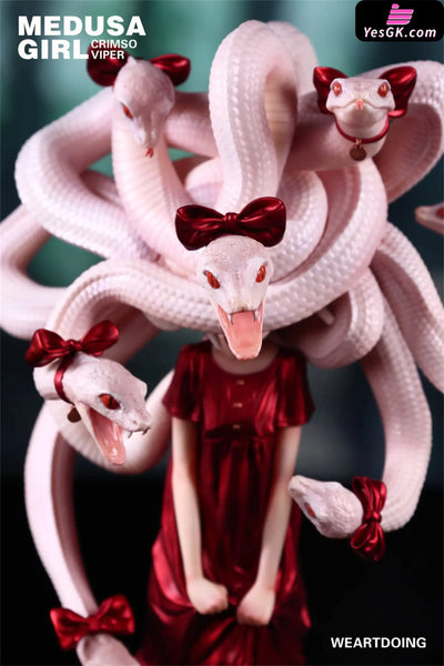 Medusa Girl: Green Viper & Crimson Viper Statue - WeArtDoing Studio