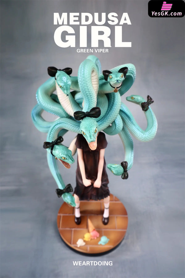 Medusa Girl: Green Viper & Crimson Viper Statue - WeArtDoing Studio