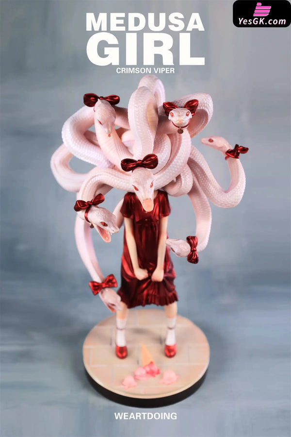 Medusa Girl: Green Viper & Crimson Viper Statue - WeArtDoing Studio