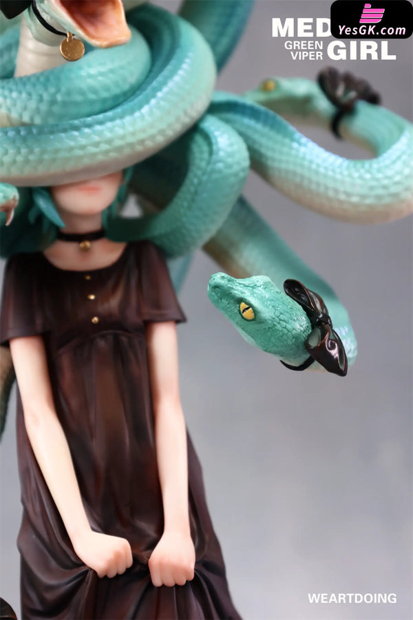 Medusa Girl: Green Viper & Crimson Viper Statue - WeArtDoing Studio