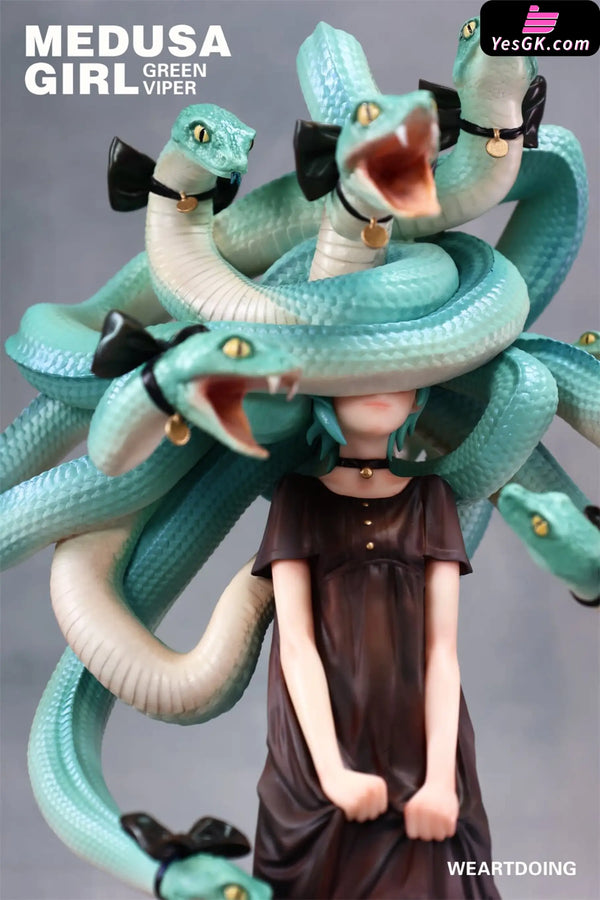 Medusa Girl: Green Viper & Crimson Viper Statue - WeArtDoing Studio