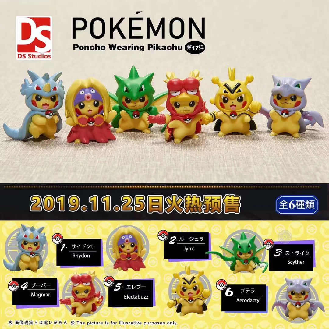 Pokemon - Cosplay Poncho Wearing Pikachu Set 17 Resin Statue - DS Studios [In Stock]