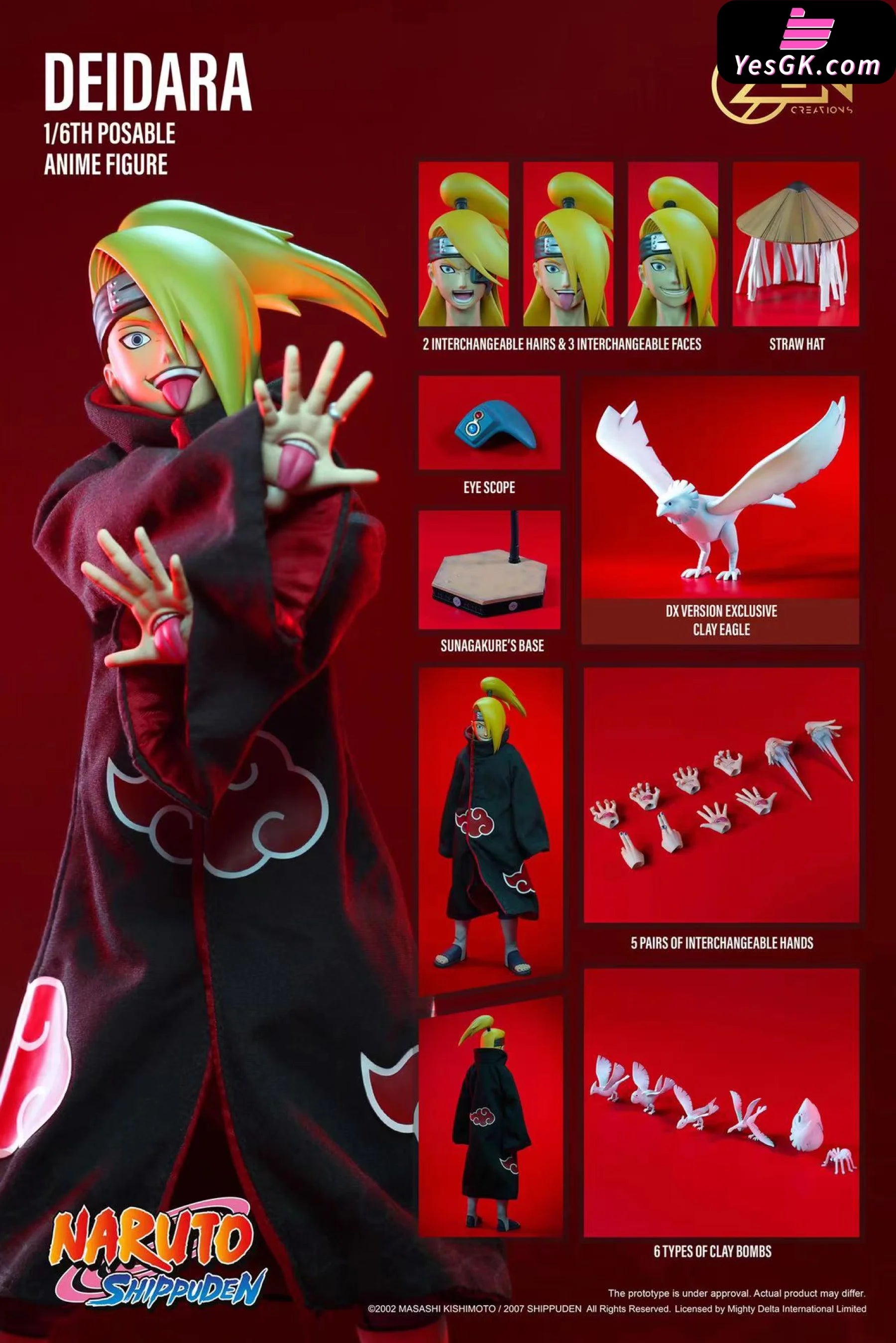 Naruto 1/6 Posable Anime Figure (PAF) Deidara - Zen Creations Studio [ –  YesGK