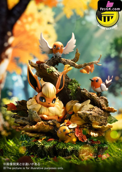 Nature Series Flareon & Cyndaquil & Dedenne & Fletchling Natural Scene GK Statue - MoonShadow Studio [Pre-Order]