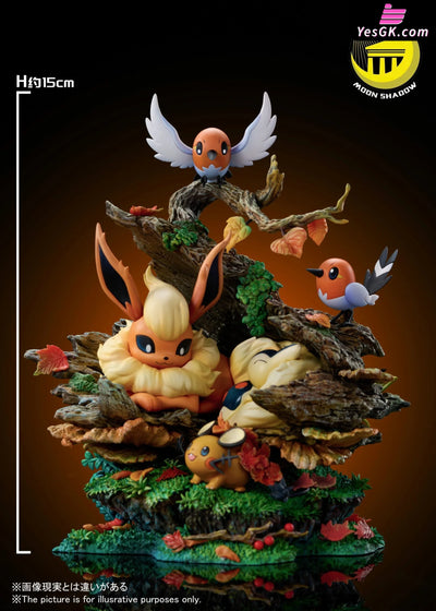 Nature Series Flareon & Cyndaquil & Dedenne & Fletchling Natural Scene GK Statue - MoonShadow Studio [Pre-Order] Others