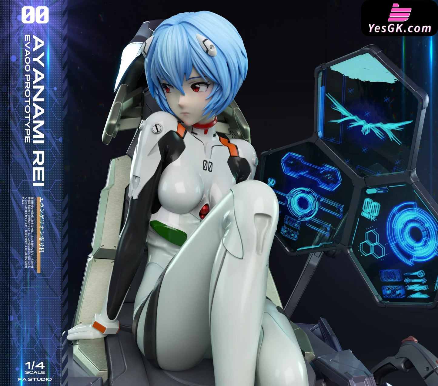 Neon Genesis Eva Ayanami Rei & Evangelion Unit-00 Modified Statue - Fallen Angel Studio [Pre-Order]