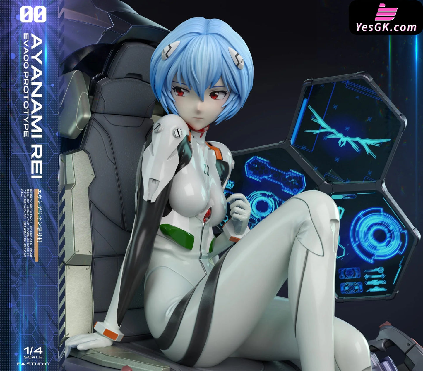 Neon Genesis Eva Ayanami Rei & Evangelion Unit-00 Modified Statue - Fallen Angel Studio [Pre-Order]