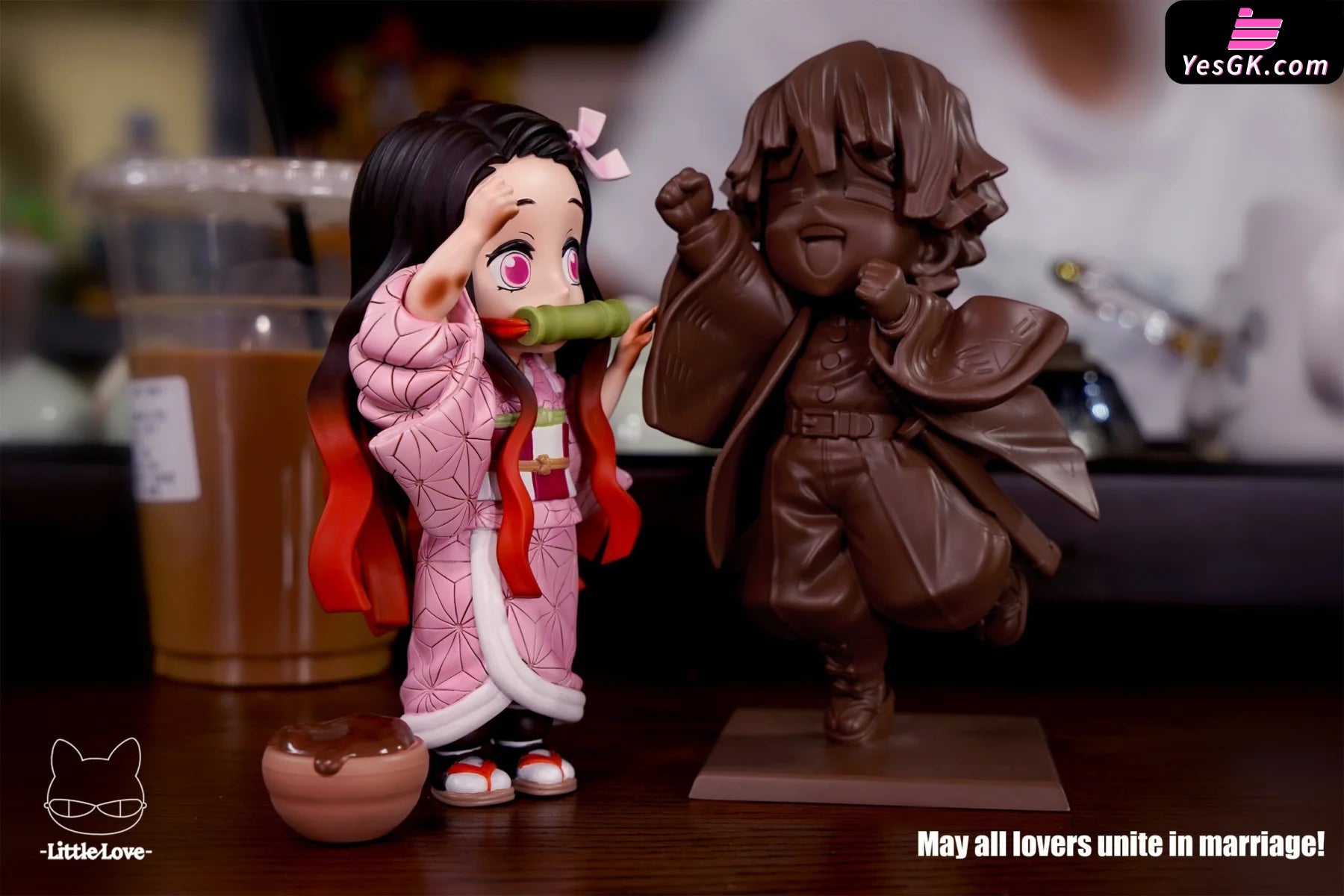 Nezuko And Chocolate Zenitsu Resin Statue - Little Love Studio [Pre-Order]